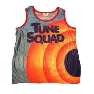 Space Jam Men Set Shirt And Short  Size L Orange And Blue Sleeveless skuE